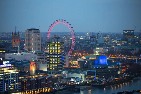 Cidade de Londres vista noturna. Londres, Reino Unido — Fotografia de Stock