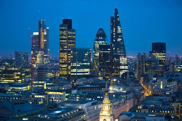 City of London vista nocturna. Londres, Reino Unido — Foto de Stock