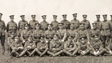 İngiliz alayı grup fotoğraf 1940th. İngilizce vintage fotoğraf