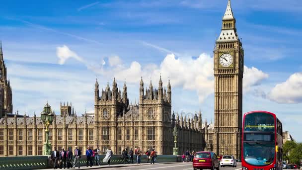 Londres Reino Unido Março 2014 Big Ben Casas Parlamento Ponte — Vídeo de Stock