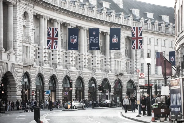 London Oktober 2015 Regent Street Dekoriert Mit Britischen Flaggen Viele — Stockfoto