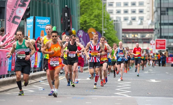 Londra Ngiltere Nisan 2017 Birçok Kişi Londra Maraton Canary Wharf — Stok fotoğraf