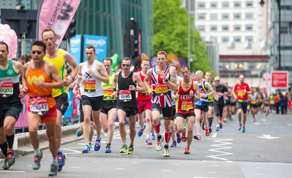 Londres Reino Unido Abril 2017 Mucha Gente Corre Maratón Londres — Foto de Stock
