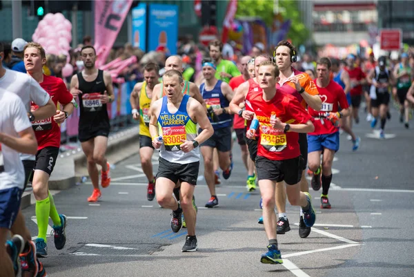 Londra Ngiltere Nisan 2017 Birçok Kişi Londra Maraton Canary Wharf — Stok fotoğraf