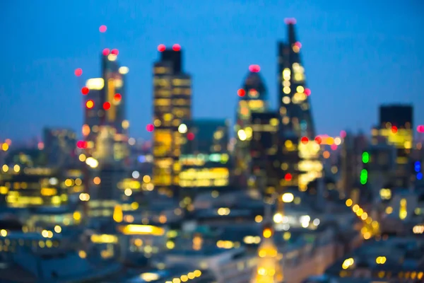 Gece Londra Şehir Görünümünde Bulanıklık Şehir Sokak Bulanık Fotoğraf Bokeh — Stok fotoğraf