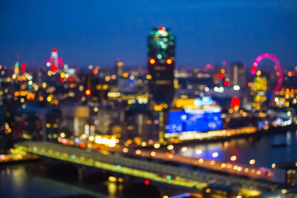 Noční Pohled Londýnské City Rozostření Město Ulice Rozmazaný Fotografie Bokeh — Stock fotografie