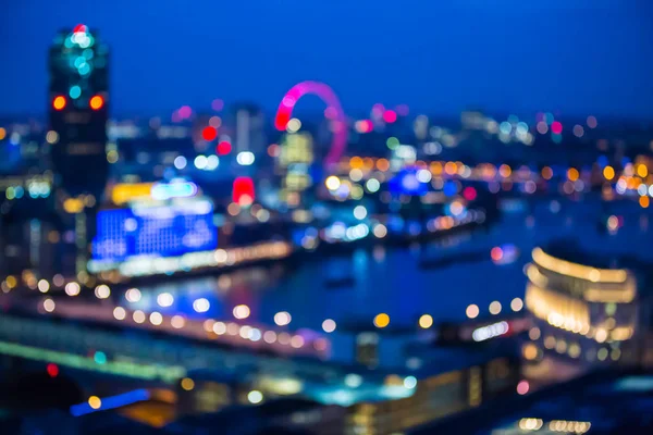 Éjszaka Londoni City Nézetet Elhomályosítja Város Utcája Elmosódott Fénykép Kép — Stock Fotó