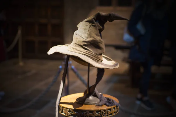 Leavesden Londres Reino Unido Março 2016 Sorting Hat Exibição Fantasias — Fotografia de Stock