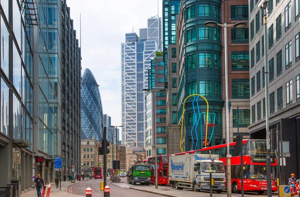 London Wielka Brytania Maja 2016 Miasto London Street Gherkin Budynku — Zdjęcie stockowe