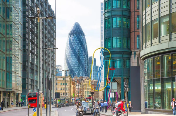 London Storbritannien Maj 2016 City London Street Med Gurka Byggnad — Stockfoto