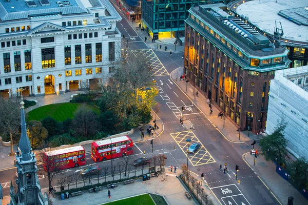 Londra Ngiltere Aralık 2016 City London Ofis Blokları Günbatımı Firsl — Stok fotoğraf