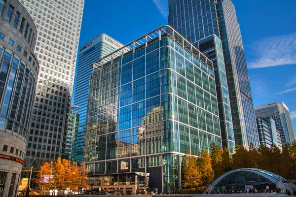 London Verenigd Koninkrijk November 2016 Canary Wharf Bedrijfsleven Bankwezen Aria — Stockfoto