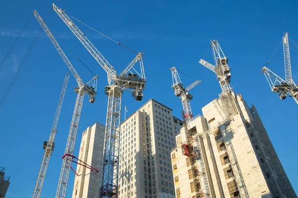 London November 2016 Baustelle Zentrum Londons Kran Betonkontraktion Und Londonauge — Stockfoto