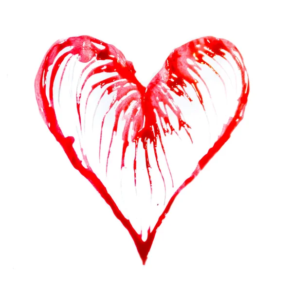 Absztrakt Szív Készült Akvarell Szeretet Egészség Fogalmát Szimbólum — Stock Fotó