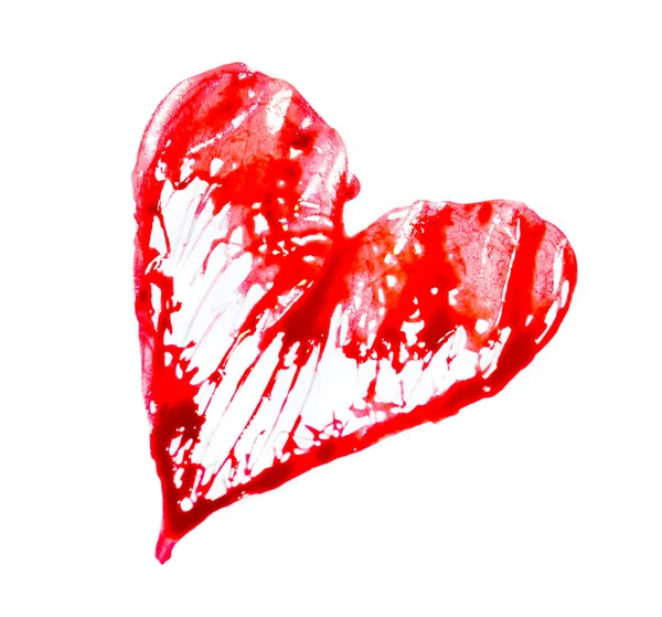 Abstrakt Hjärta Gjord Akvarell Kärlek Och Hälsa Konceptet Symbol — Stockfoto