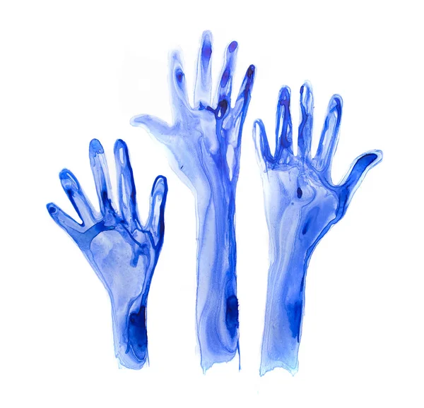 Raised Hands Made Watercolour Watercolour Textured Collection — Stock Photo, Image