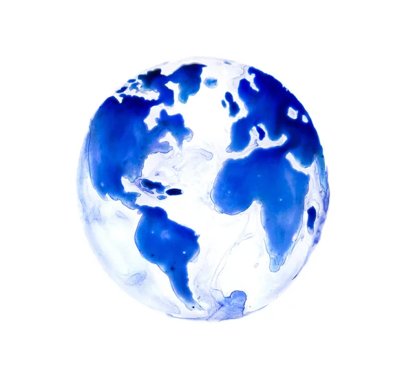 Abstrakte Globus Pinsel Und Palette Aquarell Strukturierte Sammlung — Stockfoto