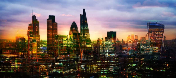 Stadt London Bild Der Mehrfachbelichtung — Stockfoto