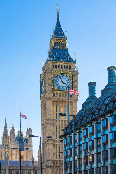 Londra Ngiltere Eylül 2015 Big Ben Parlamento Evleri Thames Nehri — Stok fotoğraf