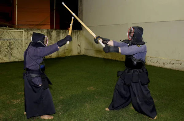 Lutadores de arte marcial do japão — Fotografia de Stock