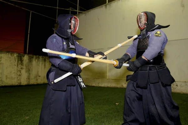 Luchadores de arte marcial de Japón — Foto de Stock