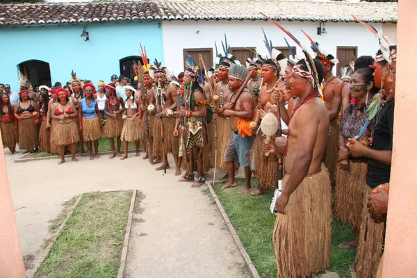 Manifestation of pataxo indos — Stok fotoğraf
