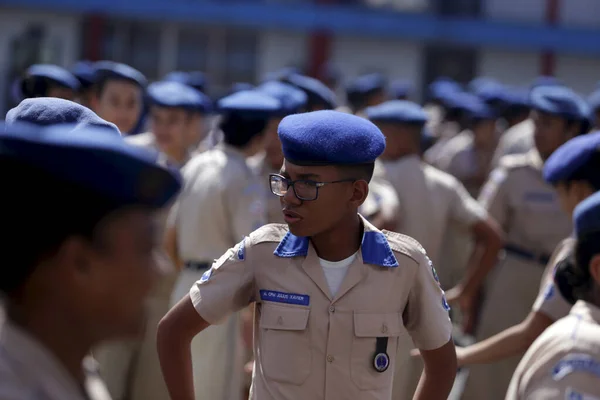 Uczniowie szkół wojskowych w Salvador — Zdjęcie stockowe