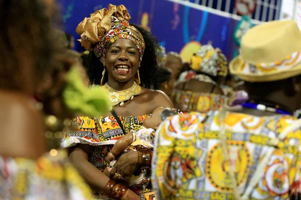Ile Aiye en el Carnaval de Salvador — Foto de Stock