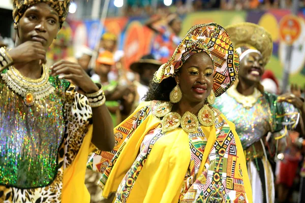 Ile Aiye en el Carnaval de Salvador — Foto de Stock