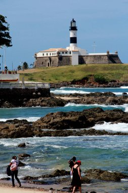 Salvador 'daki bar deniz feneri manzarası