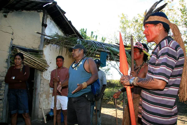 Indische Pataxos während des Kampfes um Land in Bahia — Stockfoto