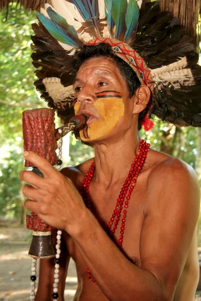 Pataxos indianos na aldeia de jaca — Fotografia de Stock