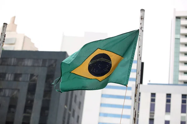 Flaga brazylijska na wystawie — Zdjęcie stockowe