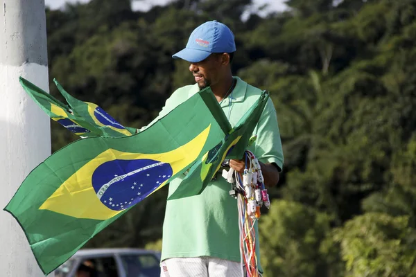 Bandiera brasiliana in mostra — Foto Stock