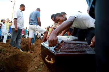 burial in municipal cemetery in salvador clipart