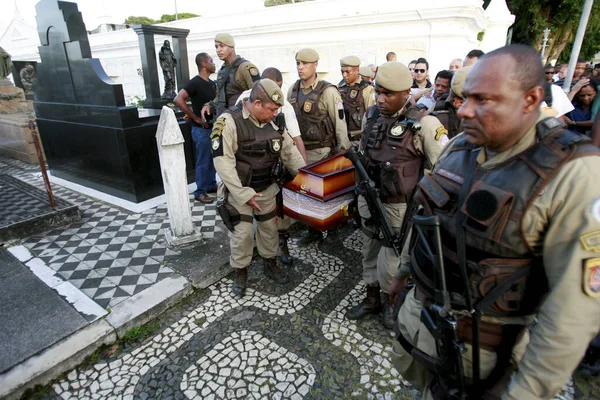 Polícia militar enterro em El Salvador — Fotografia de Stock