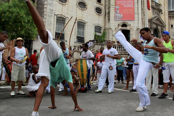Capoeira presentation in salvador — стокове фото