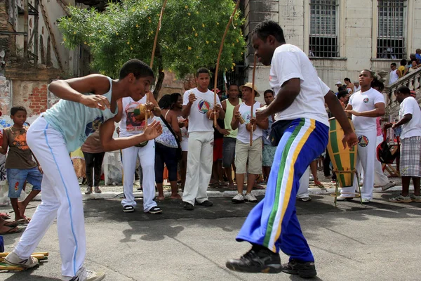 Capoeira presentation in salvador — стокове фото