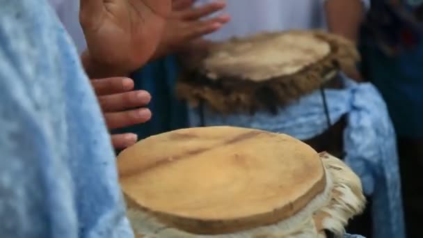 Salvador Bahia Brazil 2020 Február Candomble Szurkolók Támogatók Köszöntik Iemanját — Stock videók