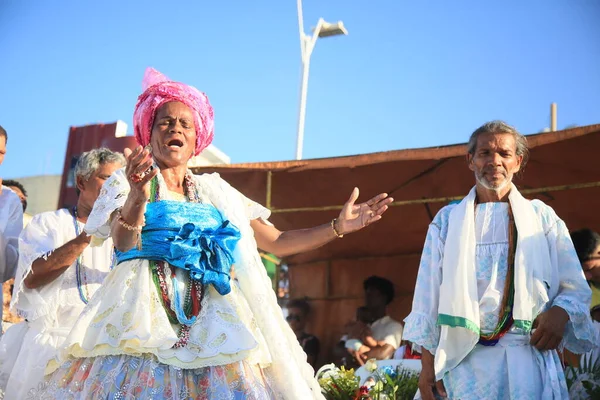 Вечеринка в честь yemanja in salvador — стоковое фото