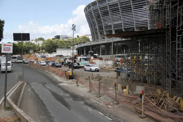 Construção do sistema viário próximo da nova arena de nascentes — Fotografia de Stock