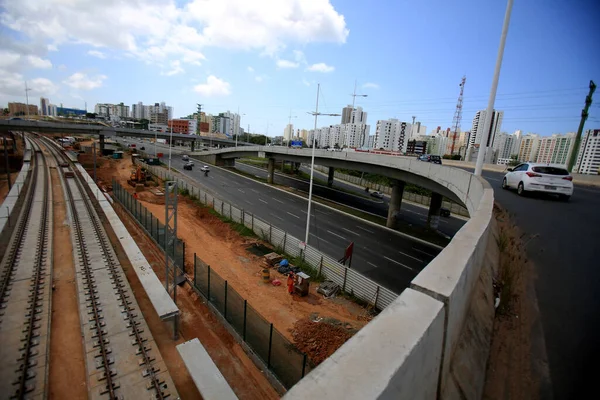 サルバドール バヒア ブラジル 9月17 2016 労働者はサルバドール市内の地下鉄2号線の建設に取り組んでいます — ストック写真