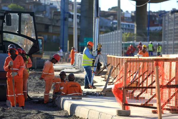Salvador Bahia Brazil September December 2015 Workers Seen Working Construction — 图库照片