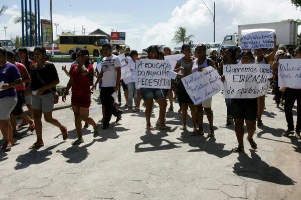 Santa Cruz Cabralia Bahia Brasil Março 2011 Protestos Professores Greve — Fotografia de Stock