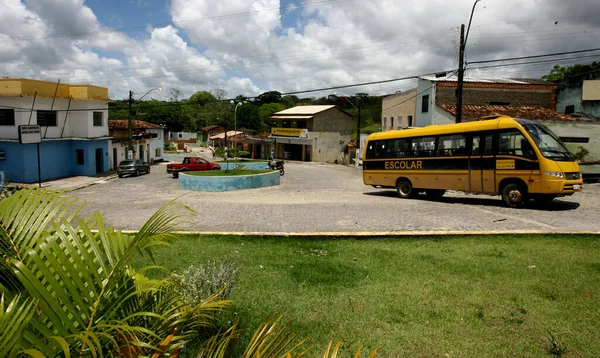 Mascote Bahia Brasil Novembro 2011 Ônibus Transporte Escolar Visto Passando — Fotografia de Stock