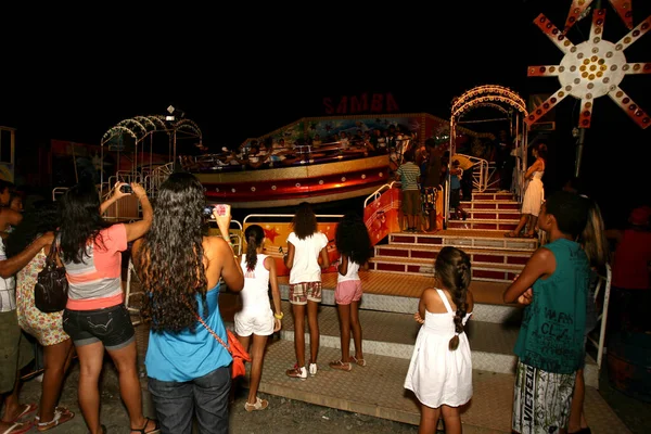 Ilheus Bahia Brasil Dezembro 20141 Pessoas São Vistas Parque Diversões — Fotografia de Stock