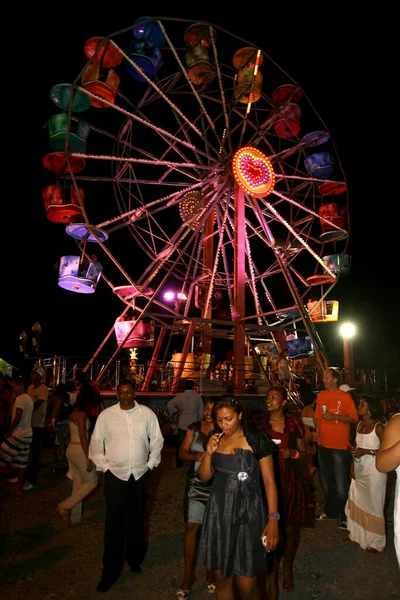 Ilheus Bahia Brasil Dezembro 20141 Pessoas São Vistas Parque Diversões — Fotografia de Stock