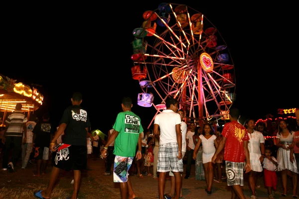 Ilheus Bahia Brasil Dezembro 20141 Pessoas São Vistas Parque Diversões — Fotografia de Stock