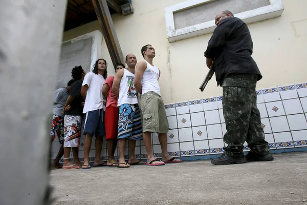 Porto Seguro Bahia Brazilské Prosince 2011 Při Převozu Vězňů Policejního — Stock fotografie