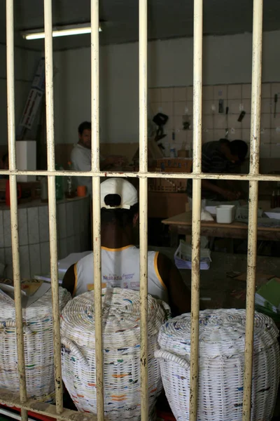 Teixeira Freitas Bahia Brasil Septiembre 2008 Detenidos Trabajando Una Prisión — Foto de Stock